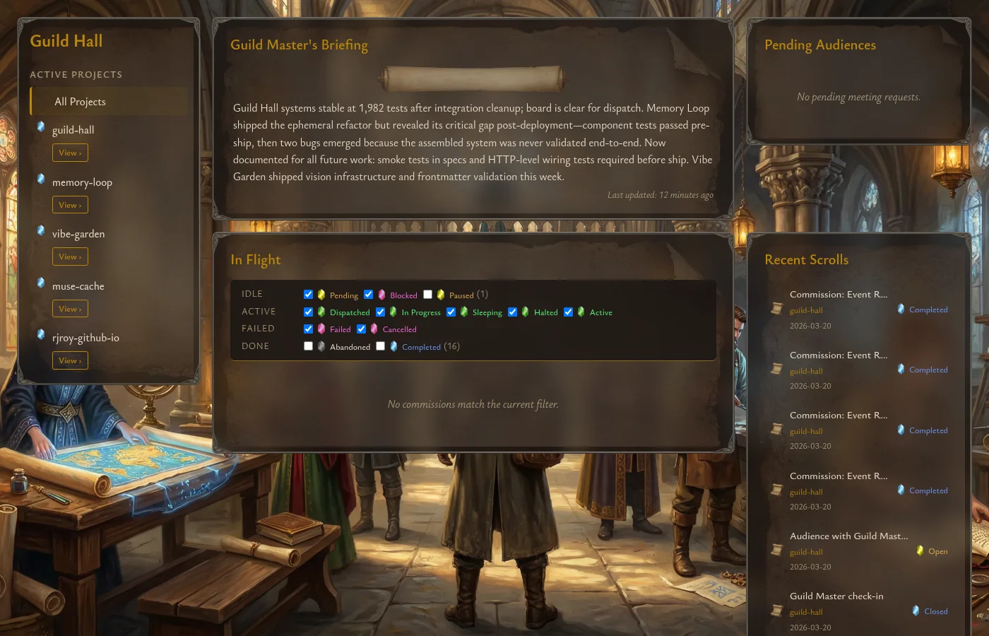 Guild Hall Dashboard