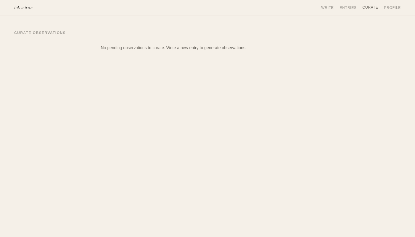 Curate page presenting pending observations