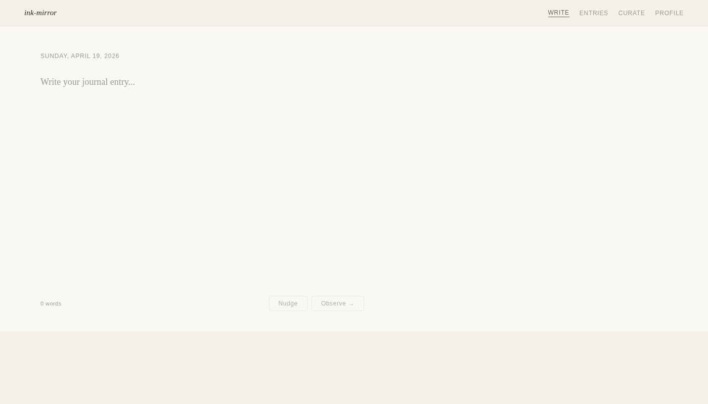 Write page with a full-page editor
